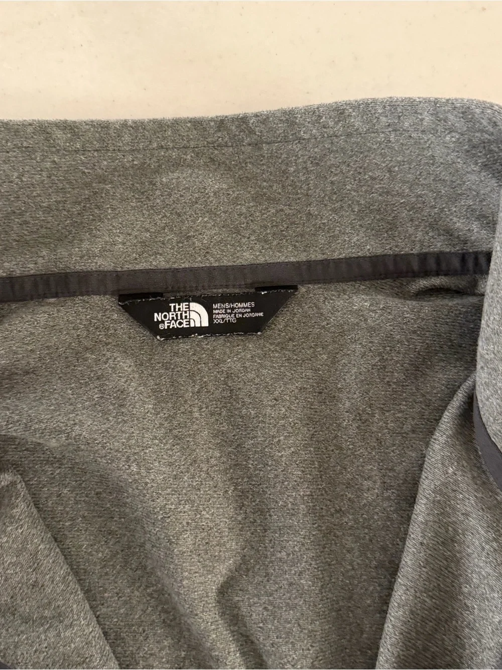 North Face Pullover Mens 2XL Gray Quarter Zip Fleece Sweater Outdoors Husqvarna